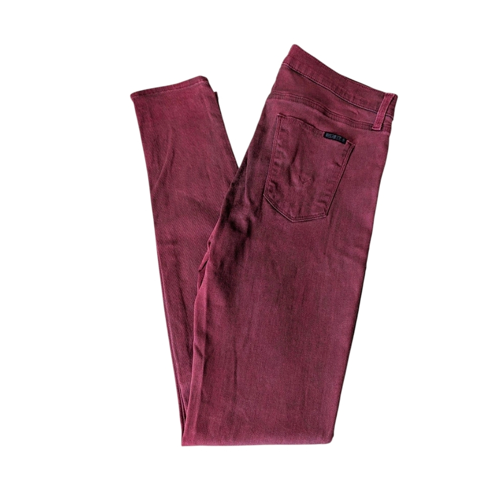 Hudson Nico Cabernet Red Coated Skinny Jeans Mid-Rise Y2K 2010s Size 6/28 - Picture 4 of 16